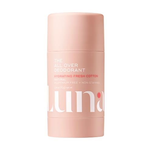 Luna Daily All Over Deodorant Stick - Soft Cotton, Aluminum-Free, 2.4 Oz