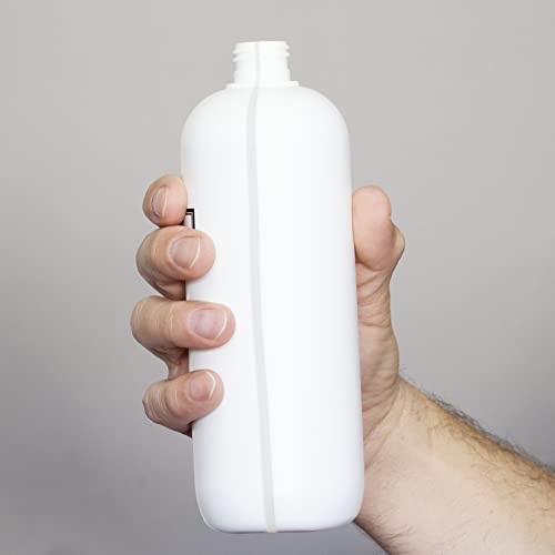 Refillable 19oz Body Wash Shampoo & Conditioner Pump Dispenser Bottles Set with View Stripe - Artanis Home, White Pumps