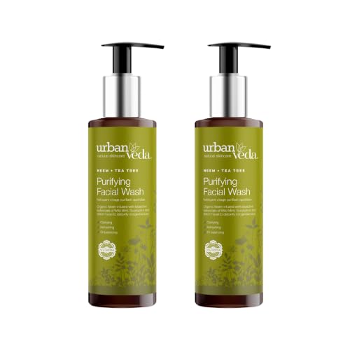 Neem & Tea Tree Face Wash Pack of 2 - Organic Acne & Oily Skin Cleanser for Men & Women