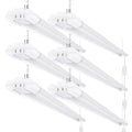 Sunco 6 Pack 4ft LED Shop Light, 5000K Daylight, Linkable, White Endcaps