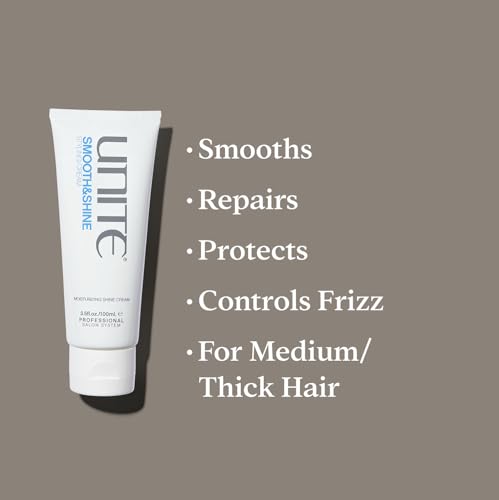 Unite Hair Smooth & Shine Styling Cream - Frizz Control & Shine, 3.5 Fl Oz