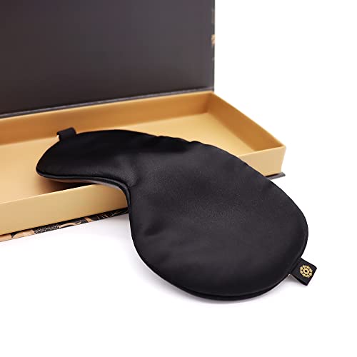 Beauty of Orient Midnight 25 Momme Mulberry Silk Eye Mask for Sleeping - Premium Comfort & Light Blocking