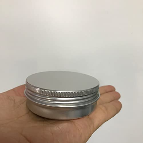 JOYWENG Silver 48-Pack 2oz Aluminum Cosmetic Tin Containers with Screw Cap
