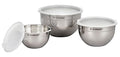 Mixing Bowls with Plastic Lids - Nested Stainless Steel Set of 3