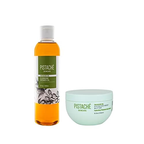 Pistach? Skincare Pistachio Oil Winter Defense Hydration Duo | Whipped Body Butter & Cleansing Shower Oil | Moisturizing & Softening with Vitamin E
