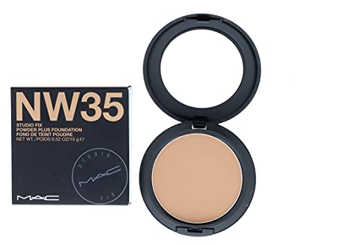 MAC Studio Fix Powder Plus Foundation NW35 15g - Medium Beige, Flawless Matte Finish