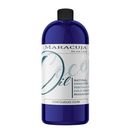 Dr Joe Lab Maracuja Oil - Pure, Partially Filtered, Cold Pressed, Non-GMO, Passion Fruit Seed Bulk - 32 oz - for Skin, Hair, Nails, Body, Face & Beard - Moisturizing, Hydrating, & Nourishing