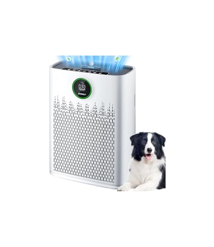 ECOSELF Large Room Air Purifier with HEPA Filter - Bright White, 2400 Sq Ft