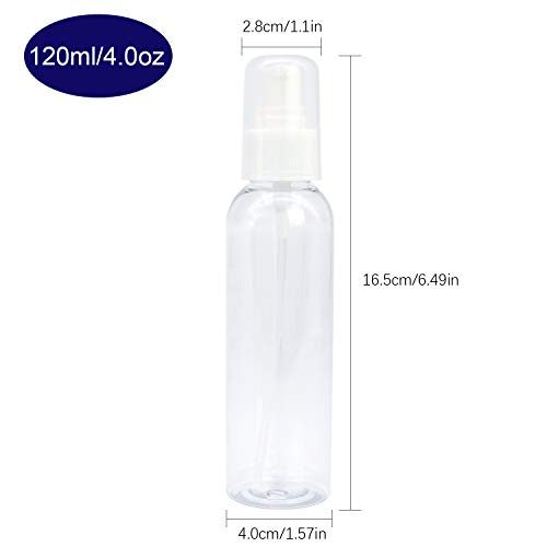 TRENDBOX 24 Pack Plastic Empty Bottles with Duckbill Pump Cap for Shampoo, Lotions, Liquid Body Soap, Cream (4 oz / 120 ml)