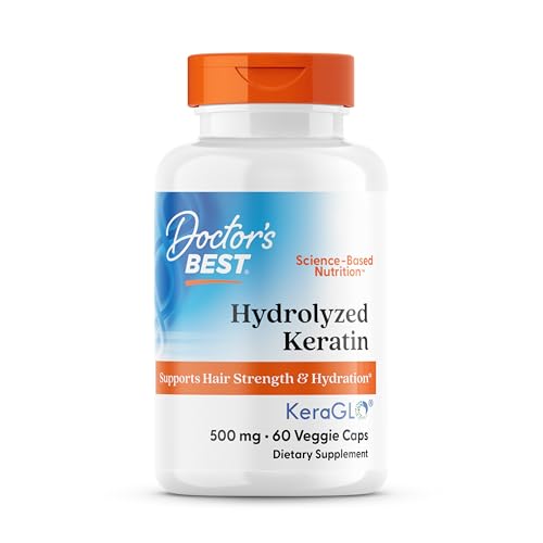 Doctors Best Hydrolyzed Keratin, Supports Hair Strength & Hydration, Non-GMO, Gluten Free, Soy Free 60 Veggie Caps