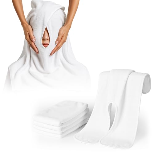 Efforest White Microfiber Facial Towels for Estheticians - Pack of 5, Spa & Skincare