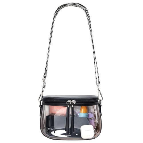 Transparent Waterproof Crossbody Bag for Women - Black Cosmetic & Toiletry Organizer