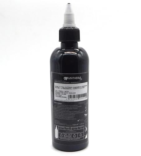 Professional Black Tattoo Ink 150ml - Deep Black Heavy Blackwork EU Compliant