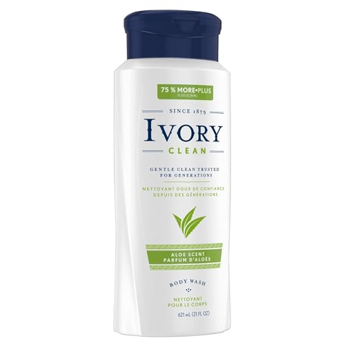 Ivory Aloe Scented Body Wash 21 oz Pack of 5 - Gentle, Dye-Free, Trusted for Generations Variation of Aloe Vera