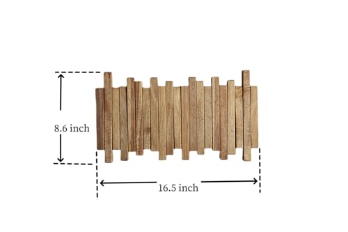 GOGREEBELL Natural Acacia Wood Wall Mounted Coat Rack with 5 Hooks