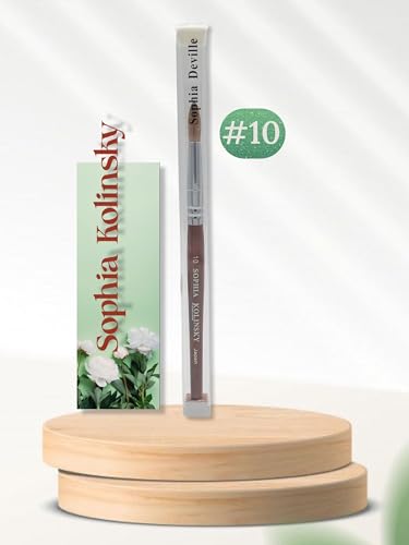 Acrylic Nail Brush 100% Kolinsky Hair Round Shape with Redwood Handle Size 10 - Sophia Kolinsky