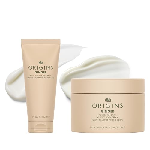 Origins Luxurious 2-Piece Ginger Hand & Body Bundle Skin Care Set | Includes Hand Cream & Our #1 Whipped Body Cream | With Ginger