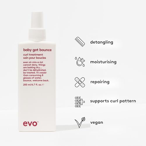 EVO Baby Got Bounce Curl Treatment - Anti Frizz Hair Moisturizer for Wavy & Curly Hair - 6.7 Fl Oz