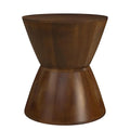 Walnut Mango Wood End Table - Spatial Order Round Accent Side Table