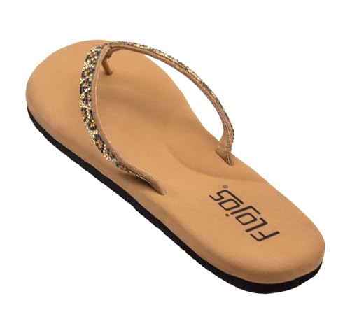Flojos Women's Spark Sandal - Tan Leopard Variation