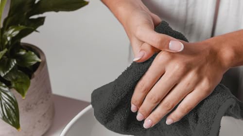 Gray Washcloths Bulk Pack of 36 - 12x12 Inch 100% Cotton Face & Body Towels - Soft, Absorbent, Multi-Purpose