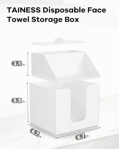 Double Layer Face Towel Holder - Premium Acrylic, Matte White - Space Saving Bathroom Organizer