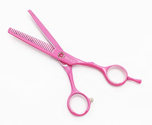 Pink Hair Cutting Scissors Set with Razor - 5.5 Inch Barber & Stylist Tools
