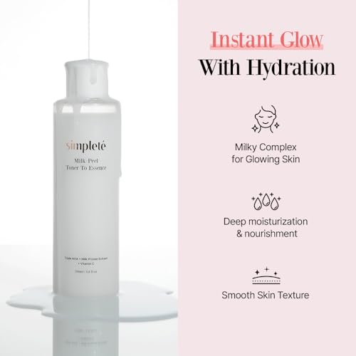 Milkpeel Toner to Essence ? Gentle Daily Exfoliating, Hydrating Toner for Smooth, Radiant Skin, Strengthens Moisture Barrier, Perfect for Sensitive Skin, Balanced, Healthy Glow, 200ml