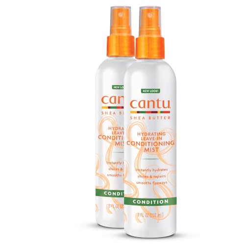 Unscented Cantu Leave-In Conditioning Mist with Shea Butter - 8 Fl Oz, Pack of 4