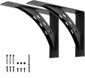Heavy Duty Shelf Brackets 16x12 Inches - Supports 1100 Lbs - Alloy Metal, Matte Black, Set of 2
