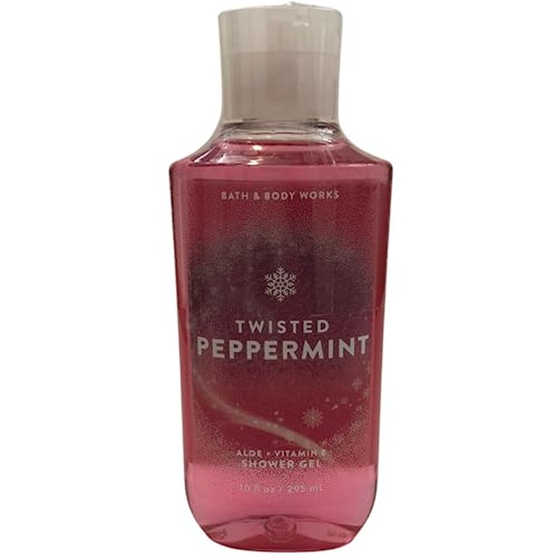 Bath and Body Works Body Care - Full Size Shower Gel Aloe + Vitamin E - 10 fl oz - Twisted Peppermint