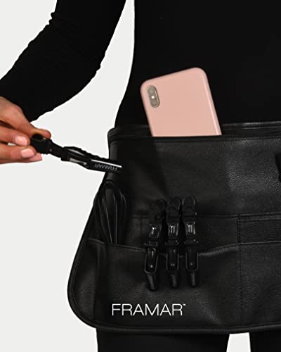 Black FRAMAR Salon Waist Belt with Shears Pouch - Hairdresser Accessories