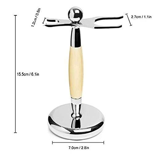 Dual Razor and Brush Stand - Ivory, 6 Inch Grooming Organizer