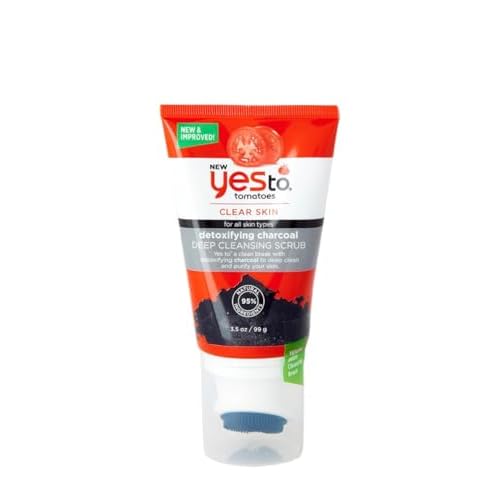 Yes To Tomatoes Clear Skin Detoxifying Daily Cleanser For Acne Prone Skin, Deep Clean, Salicylic Acid & Charcoal, 97% Natural Ingredients, 5 Fl Oz