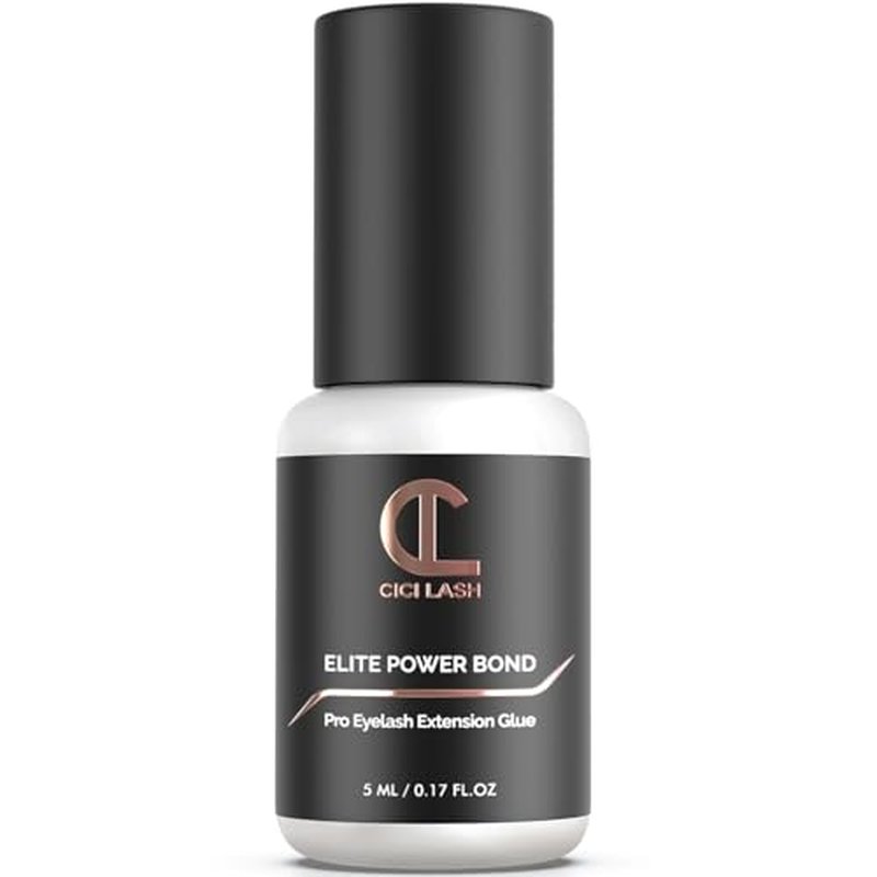 Elite Power Eyelash Extension Glue for Professionals - Maximum 8 Week Retention / 1-2 Second Drying Time Semi Permanent Individual/Volume Lash Extension Glue with Deep Black Color - Latex Free 5ml