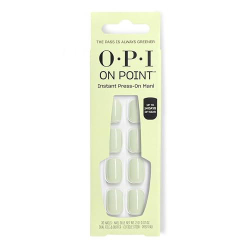 OPI On Point Press On Nails | Short Round, Squoval, Almond & Nail Art Press On Nails | 30 Count with Glue | Long Lasting, Reusable, Non-damaging | Spring 2026 Shades