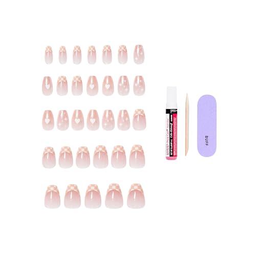 KISS CORE Design Press On Nails Short, Cheers, Pink, Coffin, 32 Count