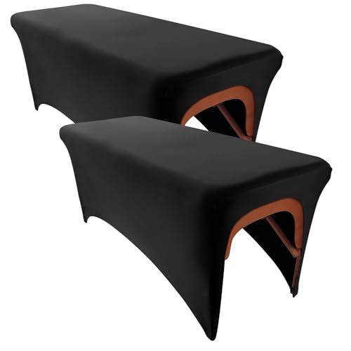 Elastic Lash Bed Cover Black Massage Table Cover Made of 90% Polyester and 10% Spandex, Spa Sheet Set for Lash Extension Bed or Massage Table£¨2PCS£©