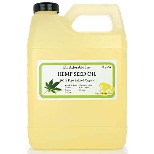 32 oz Organic Cold Pressed Hemp Seed Oil - Pure & Natural, Hair & Skin Care