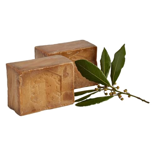 Natural Aleppo Soap 2-Pack - Handmade Organic Soap Bars, 25% Laurel Oil & 75% Olive Oil, 190g Each - Premium Natural Skincare for All Skin Types