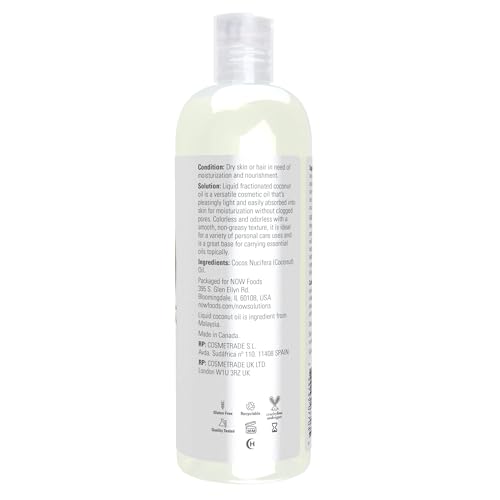 Liquid Coconut Oil 16 Fl Oz Pack of 2 - Light Nourishing Body & Hair Oil