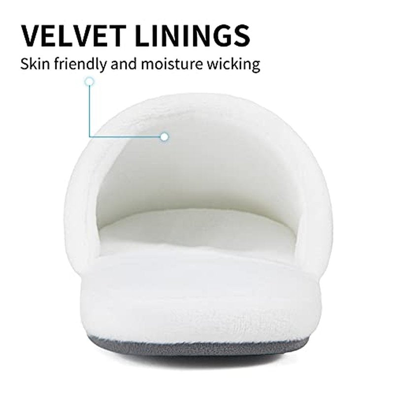 3-Pair Luxury Spa Slippers - Cotton Memory Foam Non-slip Closed Toe Washable Slippers for Hotel,Guest,Travel,Bride,Women and Men