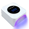 Belovedone UV Nail Lamp, 72W Rechargeable LED Gel Nail Light Dryer for Gel Polish 4 Timer Modes Cordless Bling White Diamond Rhinestones for Salon & Home