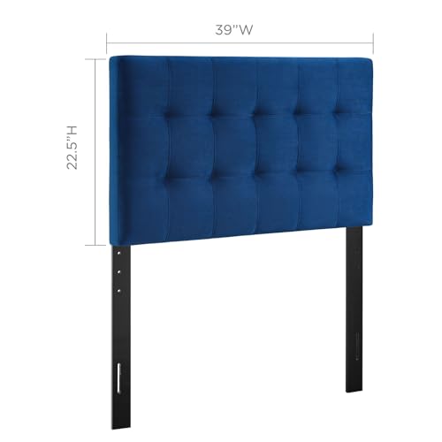 Modway Lily Biscuit Tufted Twin Performance Velvet Headboard - Navy