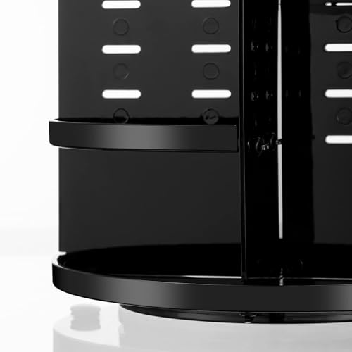 HBlife Extra Large Black 360° Rotating Makeup Organizer - Adjustable Cosmetic Storage Carousel