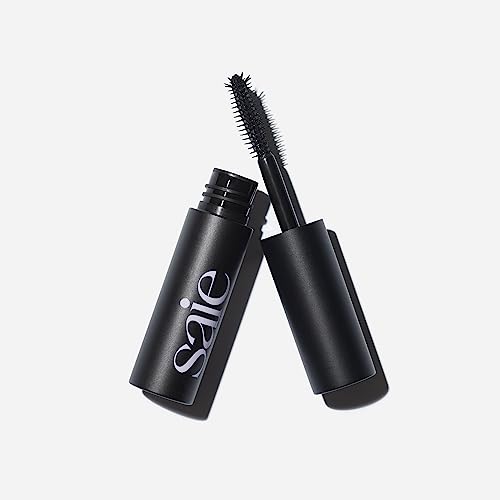 Saie Mini Mascara 101 - Lash Lengthening Mascara for Thick, Bold, Lifted Lashes - Buildable Eye Makeup Formulated to Strengthen and Condition with Rich Nutrients - Black (0.17 oz)