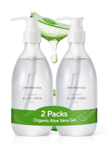 Organic Aloe Vera Gel 10.14oz Pack of 2 - Soothing & Hydrating Skin & Hair Care