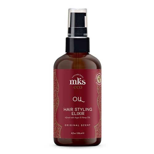 8 Fl Oz MKS eco Hair Styling Elixir with Moroccan Argan & Hemp Seed Oil - Nourishing & Frizz Control