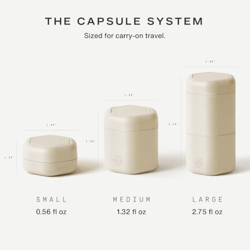 Travel Hair Care Containers Set of 2 - Sand Magnetic Shampoo & Conditioner Capsules