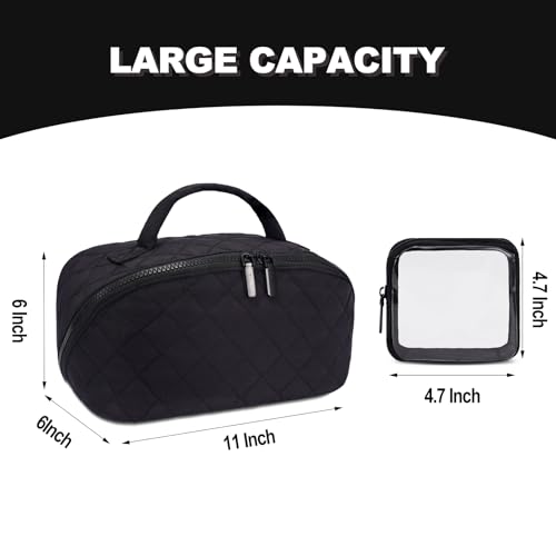 Makeup Bag,Quilted Puffer Cosmetic Bags,Travel Toiletry Bag for Women,Large Capacity Waterproof Make up Bag Set